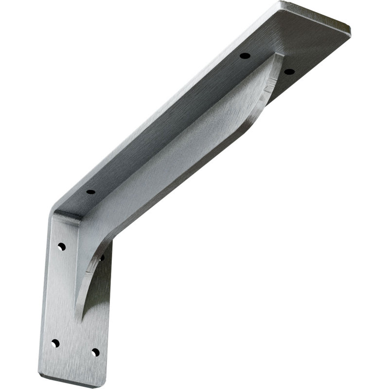 Support en acier Brrey de l 2 po x P 12 po x H 5 1/4 po, non fini, Acier non fini, H 5,25 po x l 2 po x P 12 po