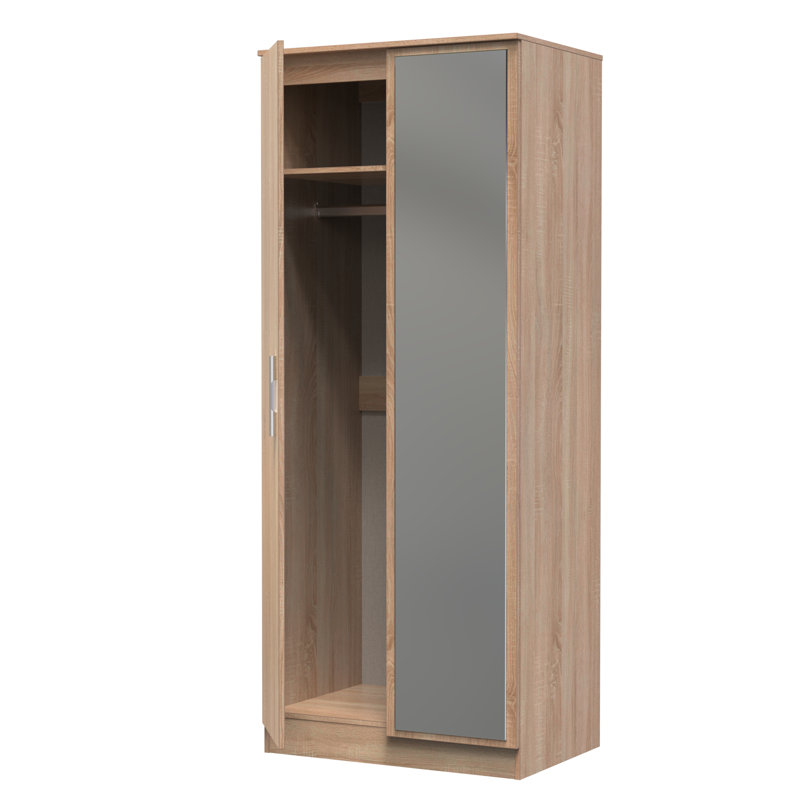 Bhaga Manufactured Wood Wardrobe, Black Matt