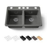 Riverby® 33" undermount double-bowl workstation kitchen sink