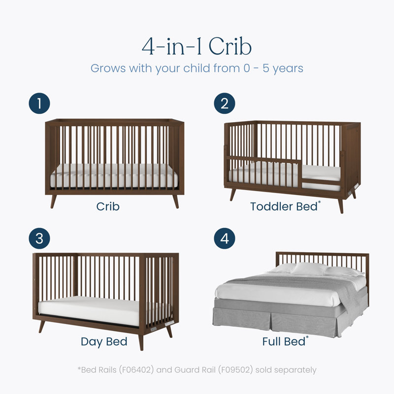 Cranbrook 4-in-1 Convertible Crib, Brown