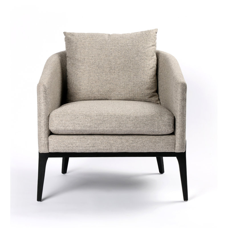Copeland Barrel Chair, Orly Natural, Black Oak