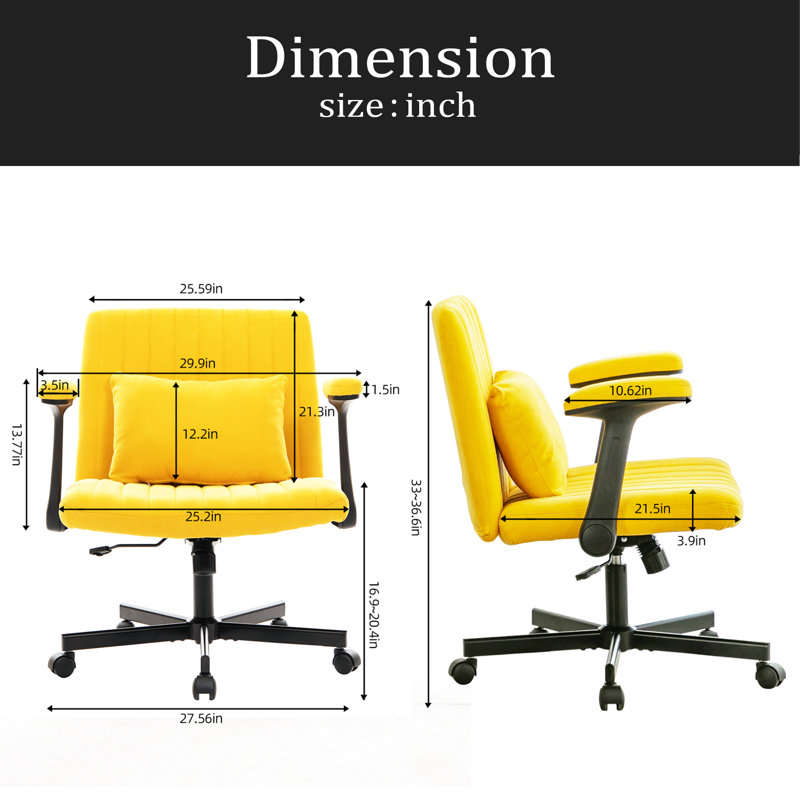 Fauteuil de bureau Criss Cross, Jaune
