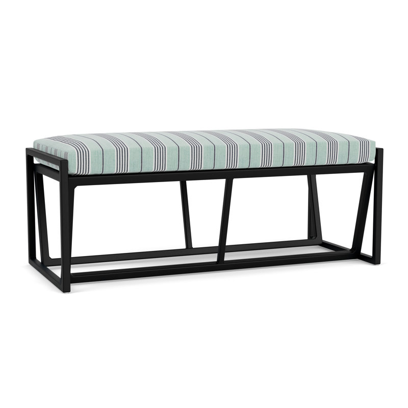 Summit Outdoor Dining Bench, Ebony, Hansen Seaglass