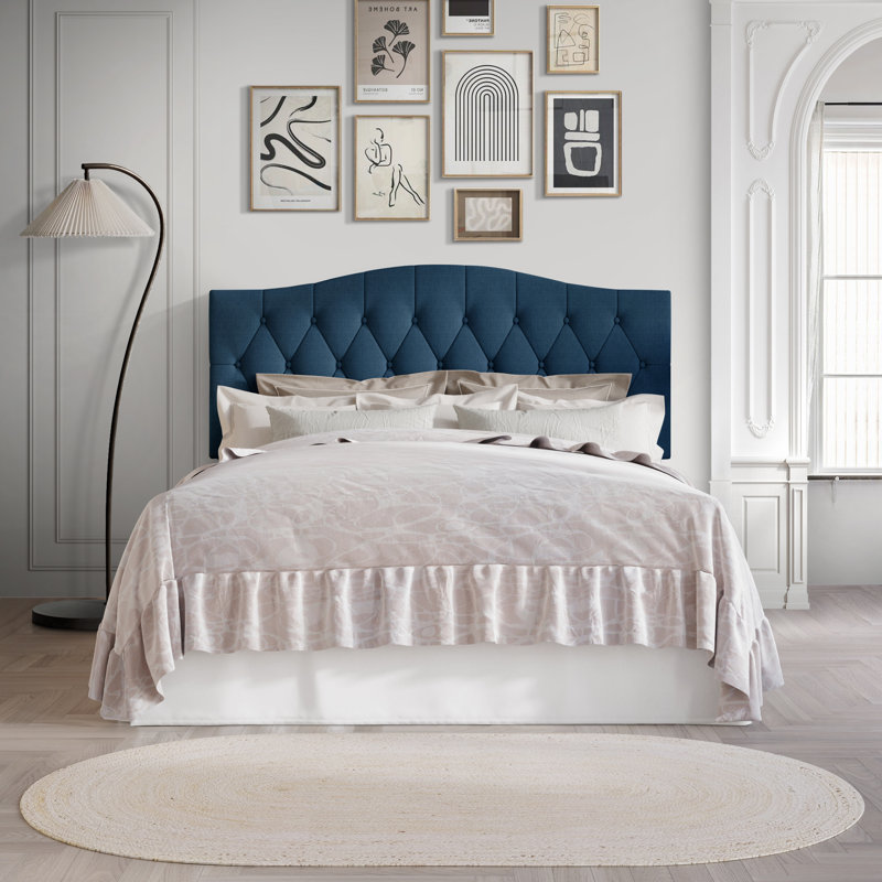 Jayquin Upholstered Platform Bed, Blue, Twin