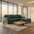 Gris anthracite, velours vert