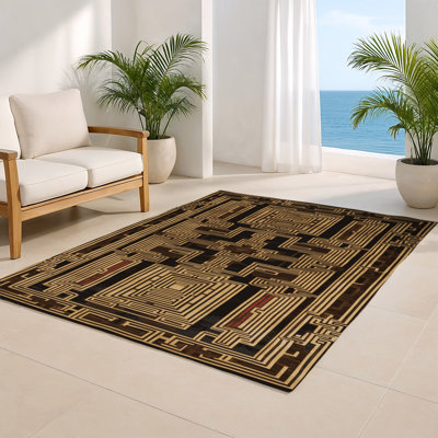 Tapis noir intérieur et extérieur ArtDeco