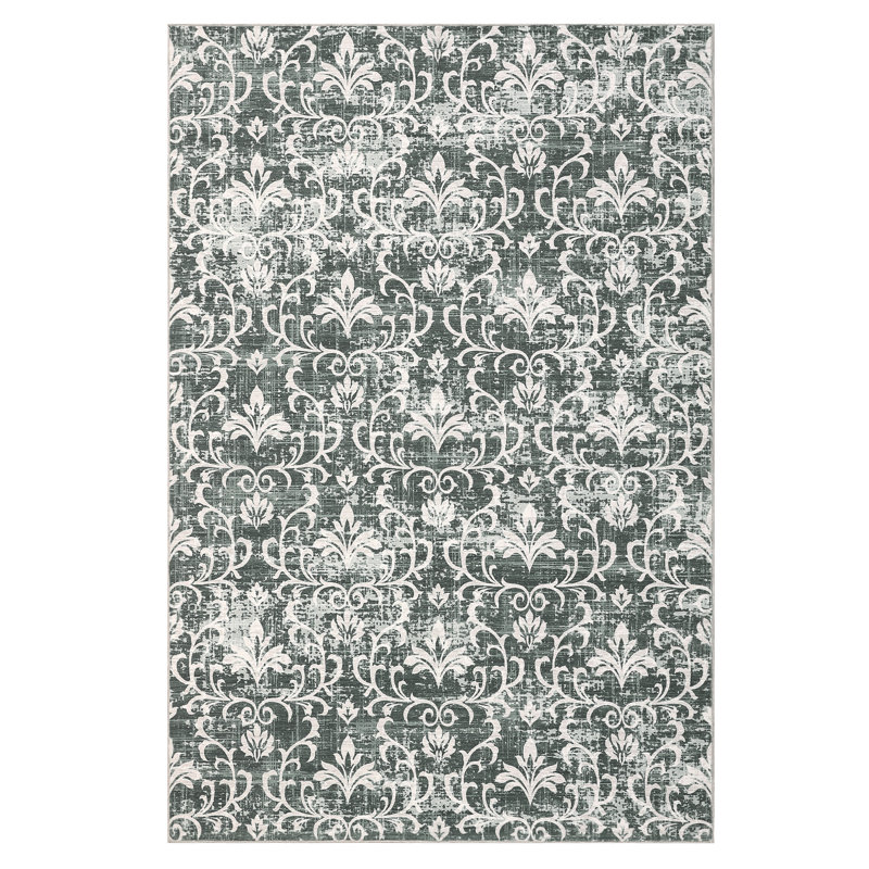 Luxurious Vintage Damask Area Rugs Living Room Bedroom Soft Floor Mat Washable Indoor Non-Slip Carpet Hallway Low Pile Stain Resistant Rug Indoor Easy to Clean Carpet Office Farmhouse Decor