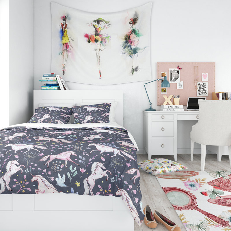 Ensemble de housse de couette modern adolescent, Housse de couette double / grand + 2 taies