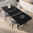 63-83" Extendable Industrial Dining Table for 6-8 People, Black Metal Frame, Rustic Wood Grain, Heavy-Duty Kitchen Table for Dining Room, Parties-329389430