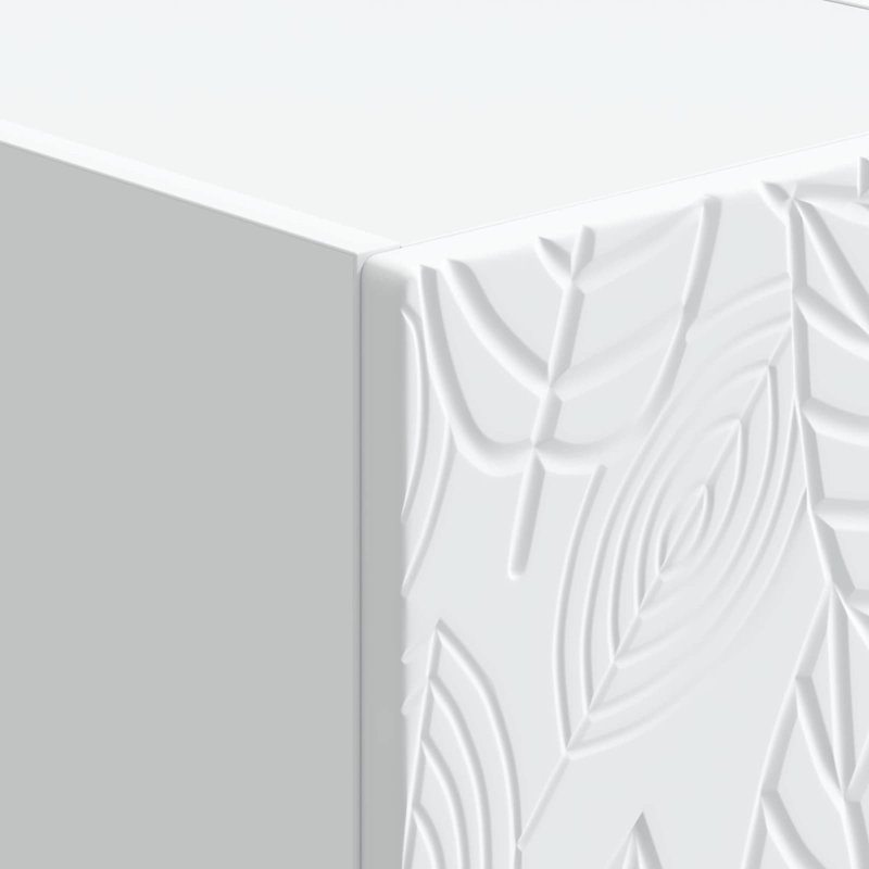 34.5cm W Composite Bedside Table, White