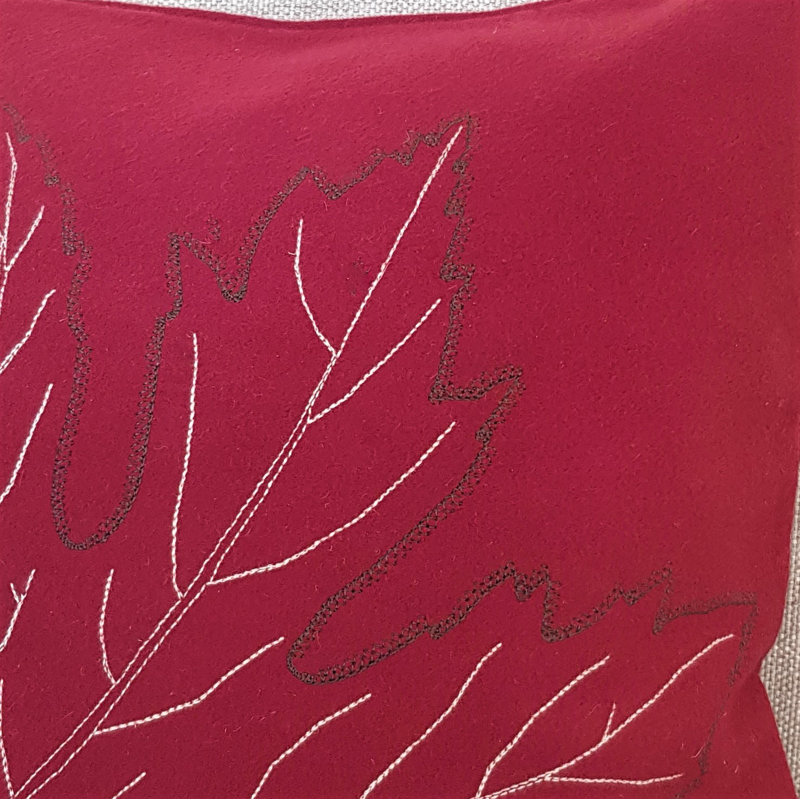 Maghull Floral Square Cushion, Red