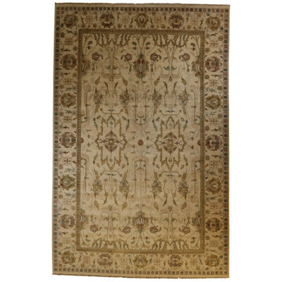 Oriental Hand-Knotted Wool Beige/Ivory Area Rug