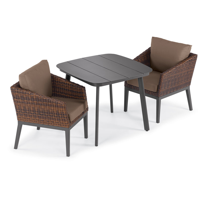 Salino Outdoor 3 - Piece Dining Set with Cushions, Toast Nauticau