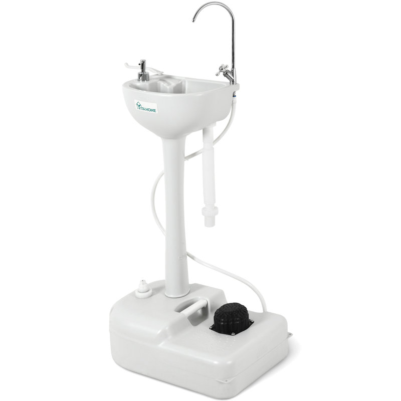 Station de lavage de mains portative grise avec robinet L 19,88 po x l 12,99 po