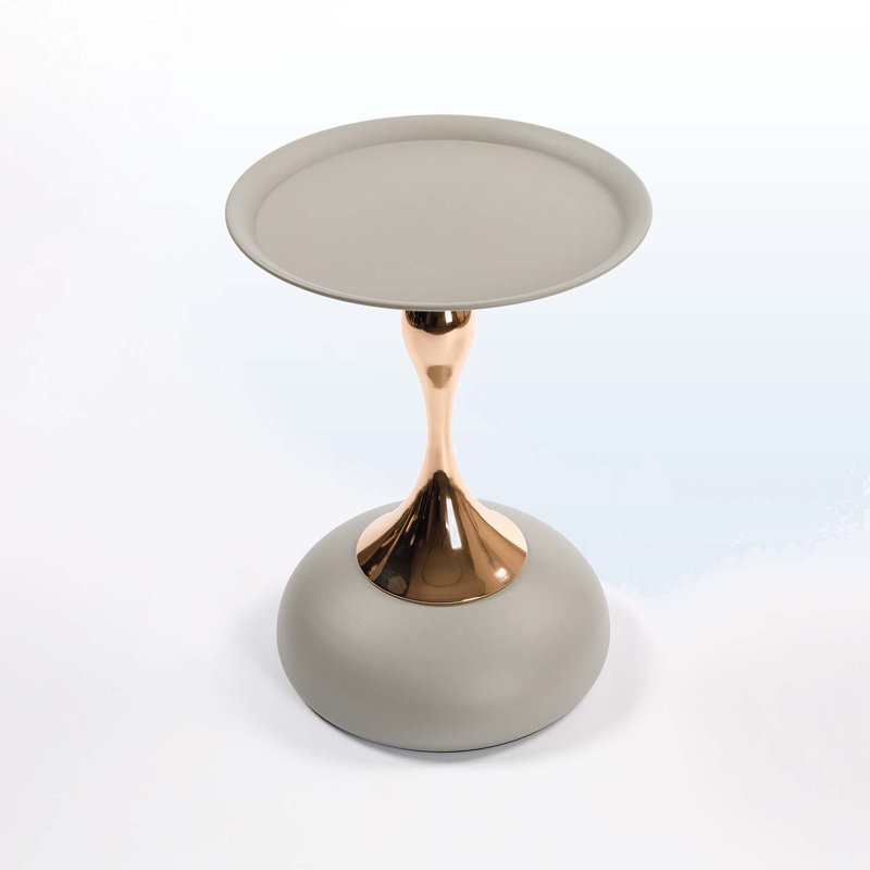 Minimalist Accent Table for Small Spaces, Matte Gray