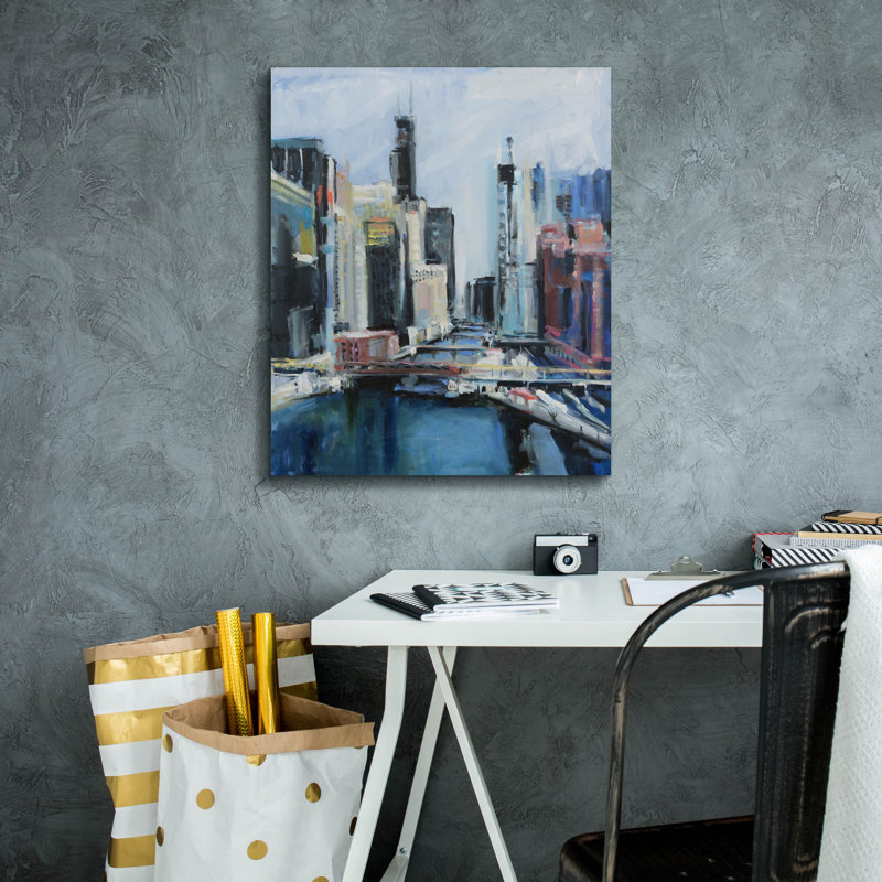  «River View» par Curt Crain, art mural sur toile, 20 po x 24 po