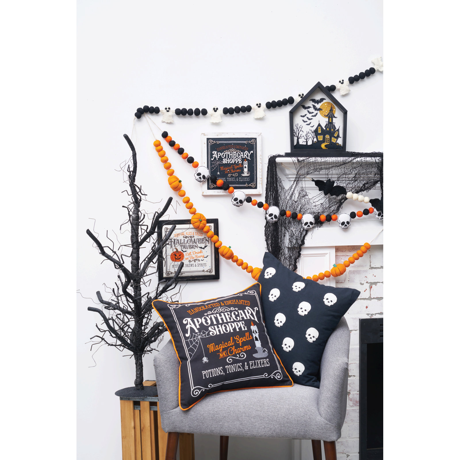 Spooky Skulls Pillow