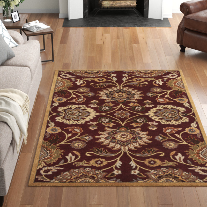 Tapis bourgogne en laine touffeté à la main Arden, Rectangle 2 pi x 3 pi