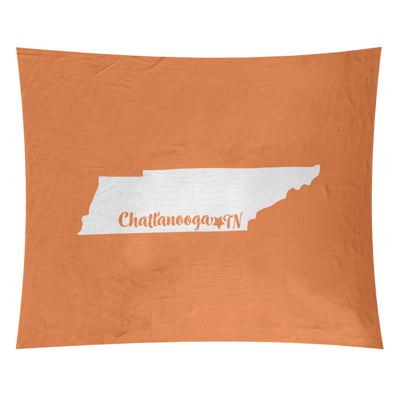 Tapisserie de Chattanooga, Tennessee, H 88 po x l 104 po, Orange
