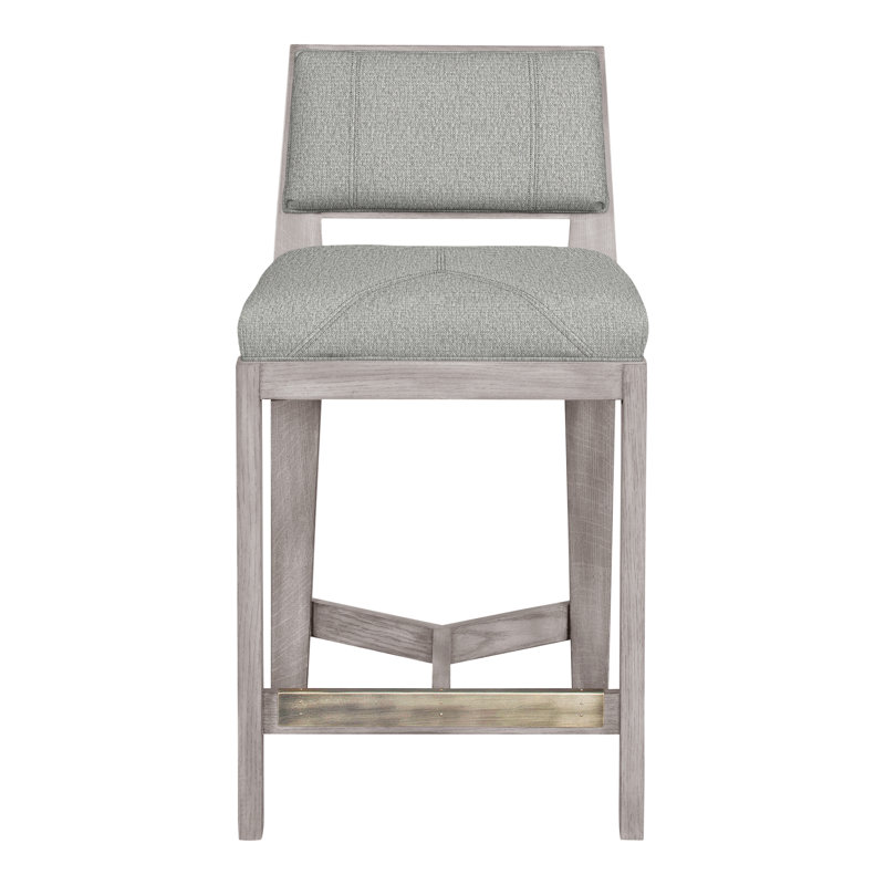 Scoville By Thom Filicia Upholstered Counter Stool with Solid Wood Frame, Gris colombe, Colombe Tarbee