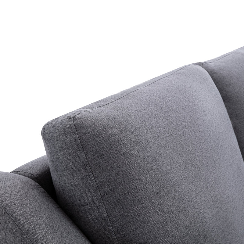 Canapé-lit modulaire U_style Upholstery avec rangement, coussins et tissu en lin gris