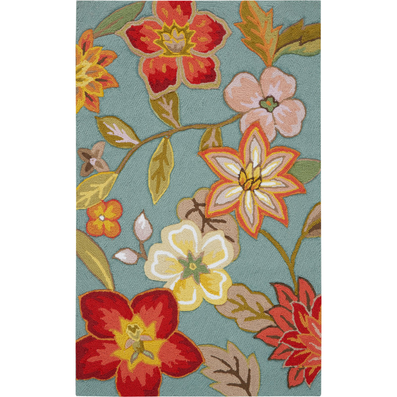 Floral Hand Woven Area Rug, Rectangle 76 x 122cm
