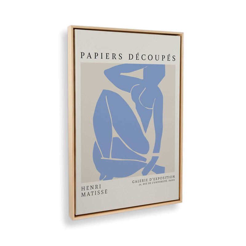 Blue Nude III Matisse, affiche d'art, Cadre américain en érable flottant, H 36,75 po x l 24,75 po