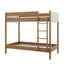 Lit superposé simple en bois d'hévéa avec structure rembourrée et échelle intégrée