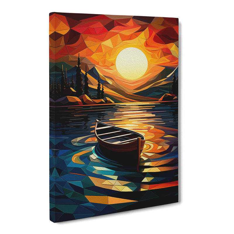 Boat On A Lake Orphism No.3 - Wrapped Canvas, 60cm H x 40cm W x 3cm D
