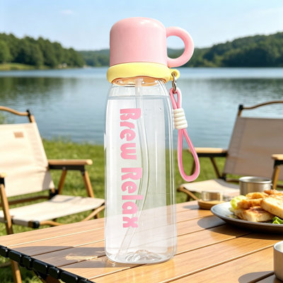 Water Bottle 800ml Large Capacity Sports Water Bottle With Straw Reusable LeakProof Water Cup Plastic Sports Bottle For Gym RunningHikingOutdoor