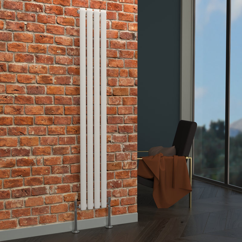 Alyssa Vertical Oval Panel Radiators, 178 x 35cm, White