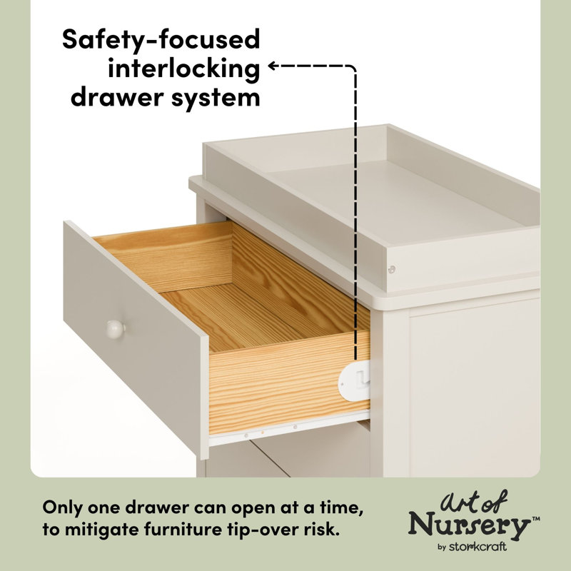 Rio 3 Drawer Chest With Changing Topper, Frosted Oat