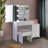 Calletano 44.3"Wide Makeup Vanity Set with Mirror Cabinet, Stool,5 Drawers-421445682