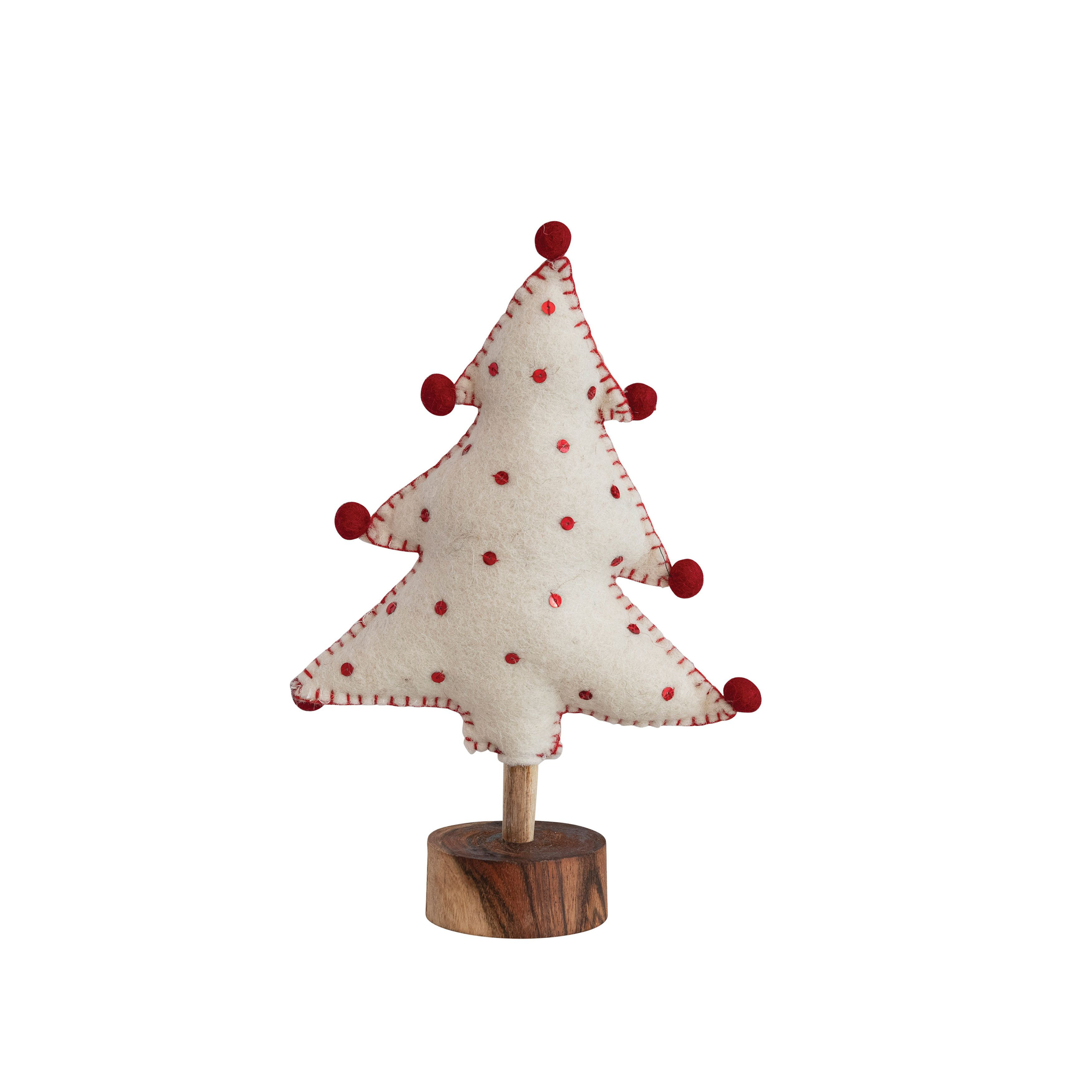 Embellished Felt Wool Holiday Tree Topper - Light the Way