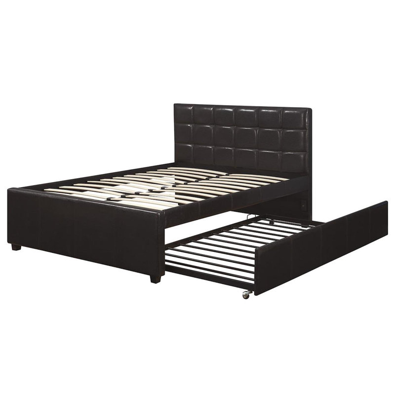 Damore Beckla Bed with Trundle, White, Full/Double