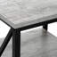 Table d'appoint, côté, bout, table de chevet, lampe, stratifié gris, métal noir, contemporain, moderne
