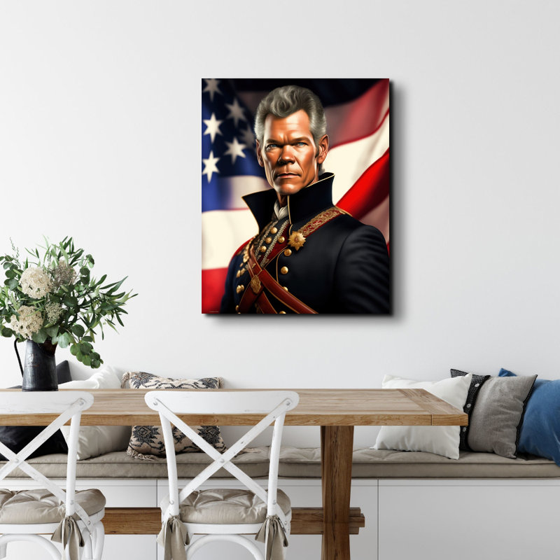 «Country Music Randy Travis» par Stephen Chambers, impression sur toile tendue, H 18 po x l 15 po x P 1,5 po