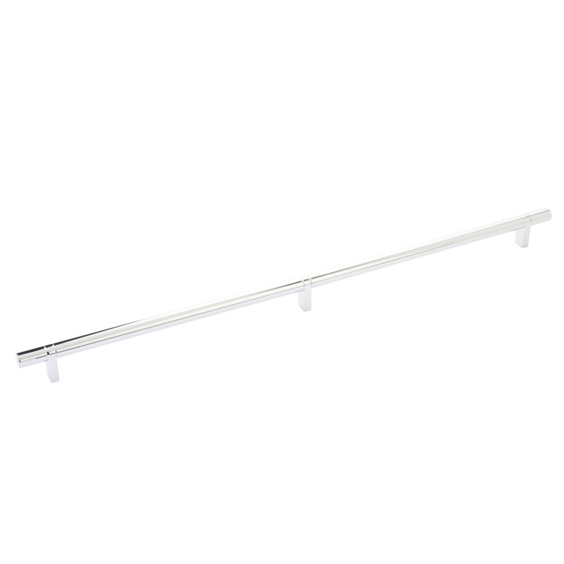 Emtek Select Cabinet Pull 20" C-C, Rectangular Bar Stem, Smooth Bar, Polished Chrome