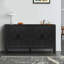 Buffet de 60 pouces avec 4 portes et tablette réglable pour armoire de rangement moderne noir antique