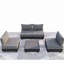Ensemble modulaire modulaire de patio en aluminium avec coussins toutes saisons et table basse