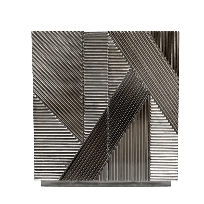 German Silver 2 Door Cabinet