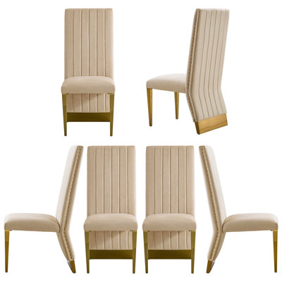 Chaise parsons en velours capitonné Mikler