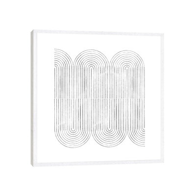 Mid Century Curved Lines 1 Piece Wall Art on Canvas