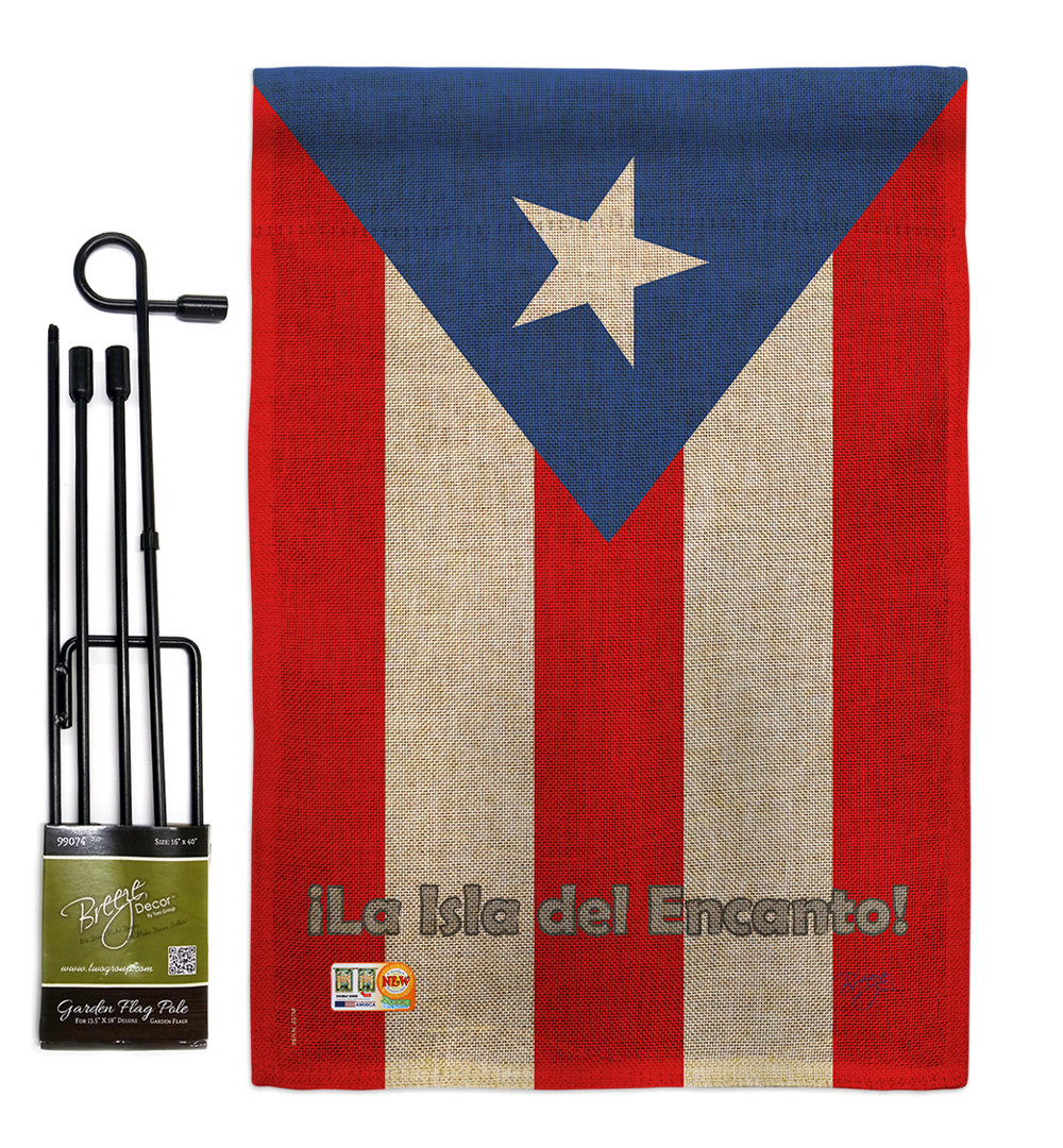 Double Sided 18.5'' H x 13'' W Burlap Flag Set Trinx