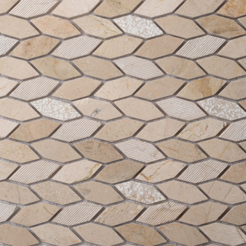 11.8" x 12" Marble Novelty Mosaic Wall & Floor Tile, Beige