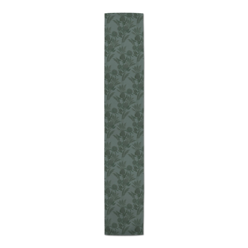 Ayunna Rectangle Floral Polyester Table Runner, 90" L x 16" D, Green