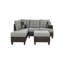 Canapé modulaire contemporain en polyfibre gris et lin