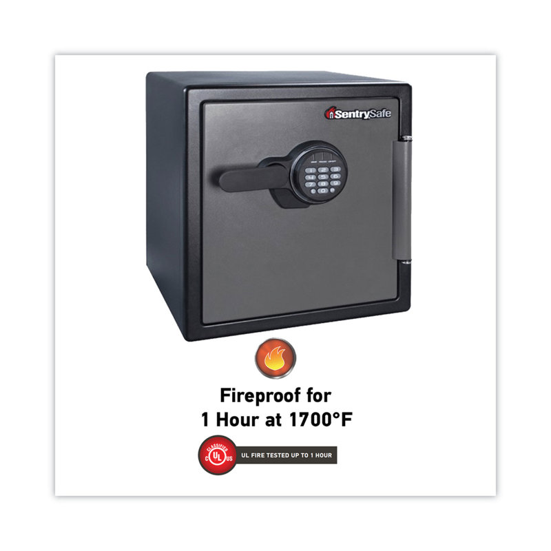 Sentry  Safe Fire-Safe With Digital Keypad Access, 1.23 Cu Ft, 16.38W X 19.38D X 17.88H, Gunmetal