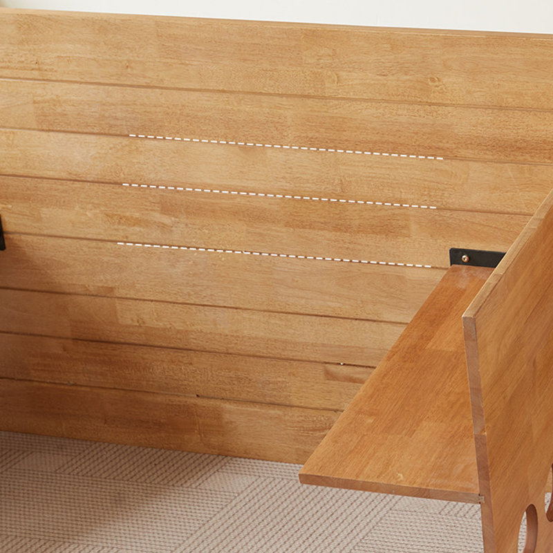Bureau rectangulaire en bois d'hévéa brun, 29.52" H x 62.99" W x 35.43" D