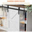 Buffet Farmhouse avec portes de grange coulissantes et tablette, blanc